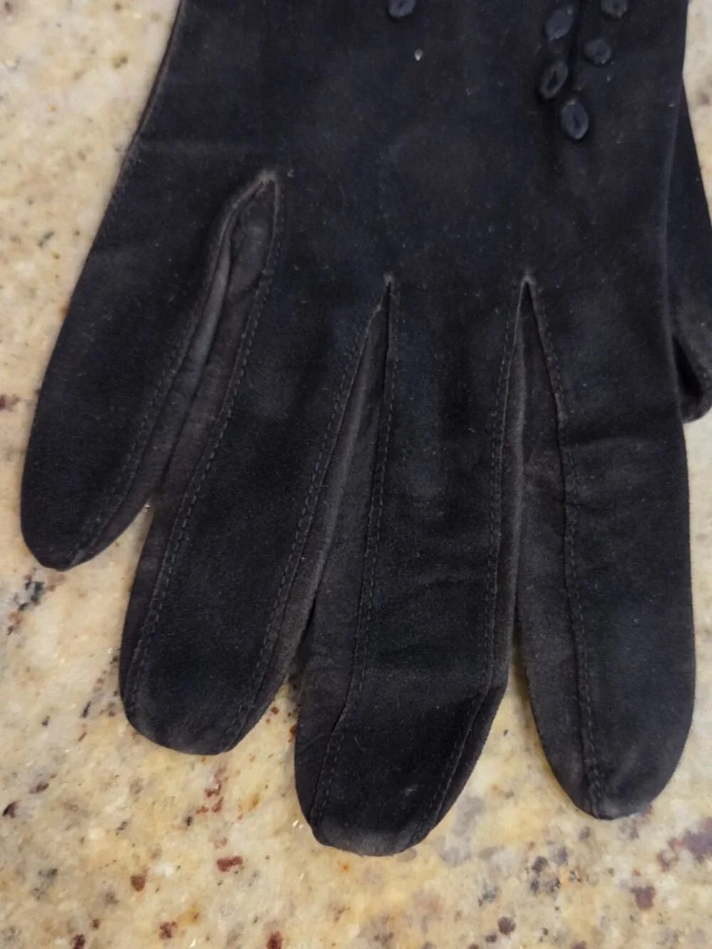 Vintage Womens Size M Black Suede Formal 12